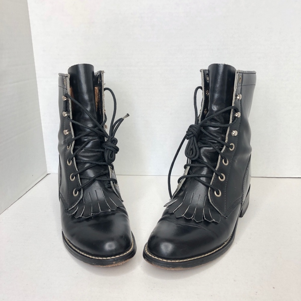 JUSTIN DIAMOND Black Combat Boots